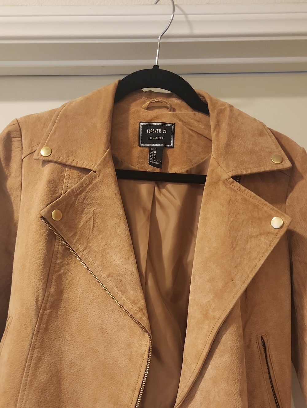 Forever 21 Camel Suede Moto Jacket